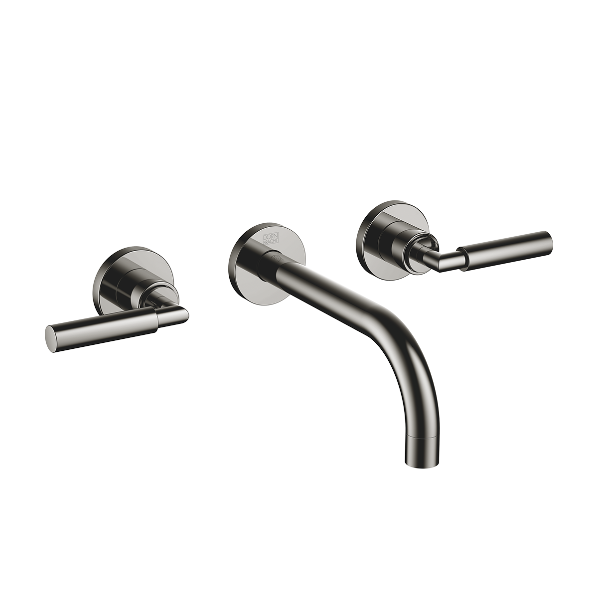Dornbracht TARA Wall-mounted basin mixer without pop-up waste 190mm with levers - Dark Chrome