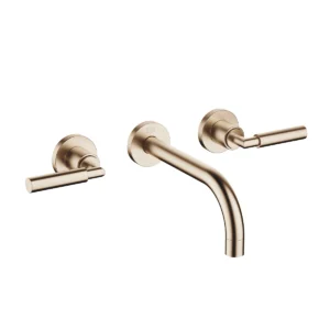 Dornbracht TARA Wall-mounted basin mixer without pop-up waste 190mm with levers - Brushed Champagne (22kt Gold)