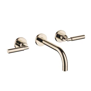 Dornbracht TARA Wall-mounted basin mixer without pop-up waste 190mm with levers - Champagne (22kt Gold)