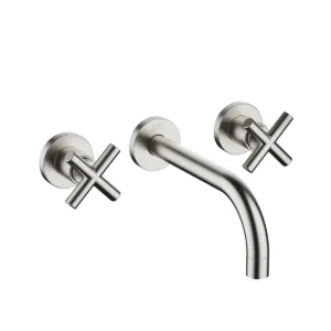 Dornbracht TARA Wall-mounted basin mixer without pop-up waste 190mm with crosshead - Brushed Platinum