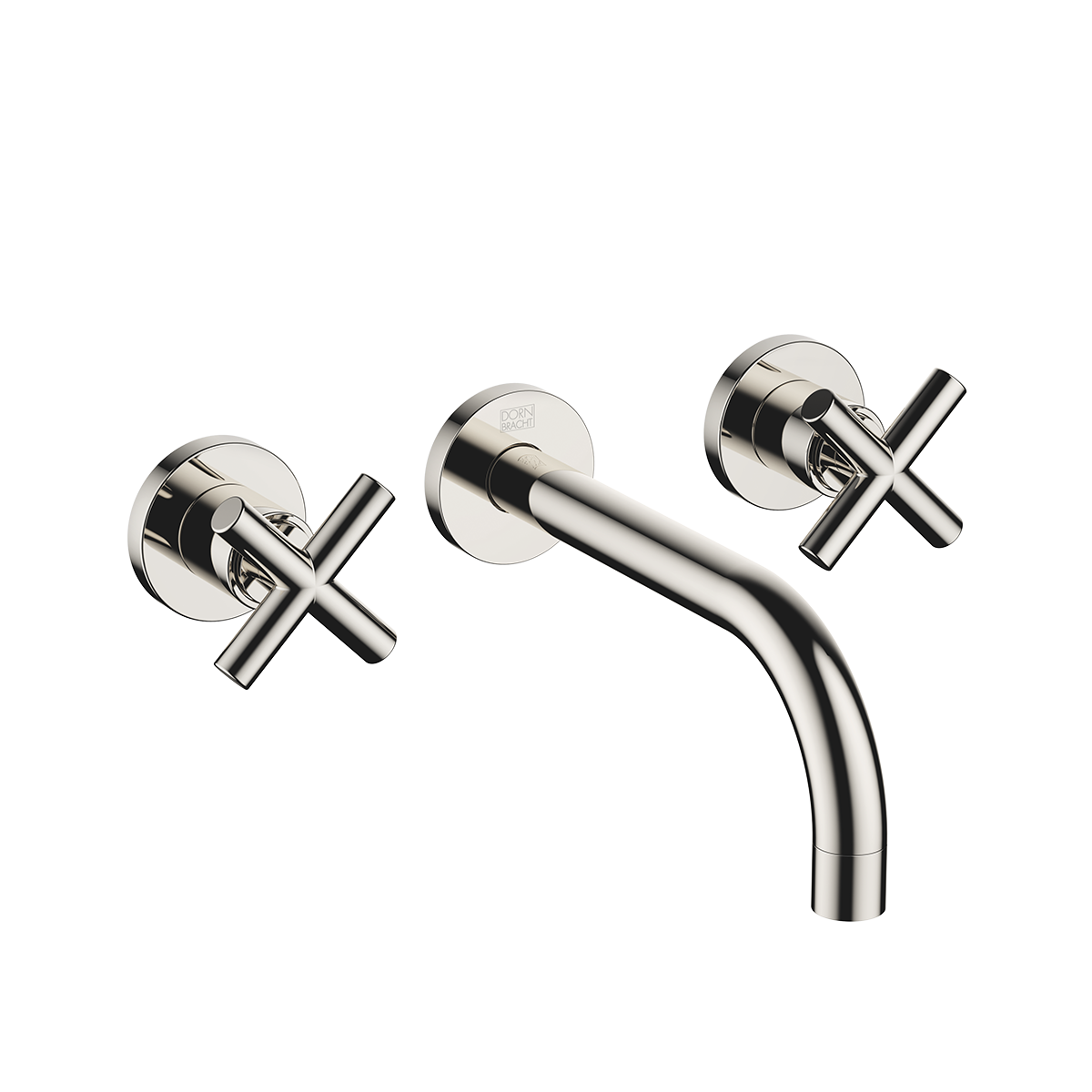 Dornbracht TARA Wall-mounted basin mixer without pop-up waste 190mm with crosshead - Platinum