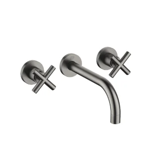 Dornbracht TARA Wall-mounted basin mixer without pop-up waste 190mm with crosshead - Brushed Dark Platinum