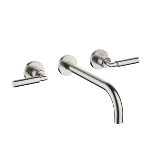 Dornbracht TARA Wall-mounted basin mixer without pop-up waste 240mm with levers - Brushed Platinum