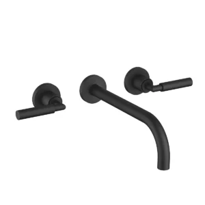 Dornbracht TARA Wall-mounted basin mixer without pop-up waste 240mm with levers - Matte Black