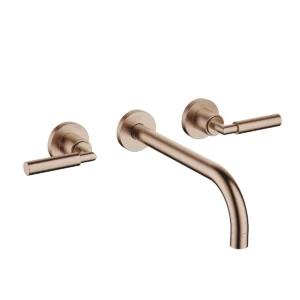 Dornbracht TARA Wall-mounted basin mixer without pop-up waste 240mm with levers - Brushed Bronze