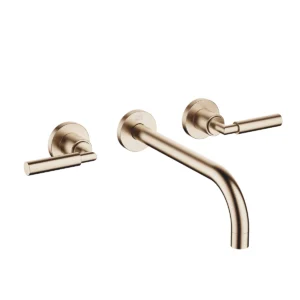 Dornbracht TARA Wall-mounted basin mixer without pop-up waste 240mm with levers - Brushed Champagne (22kt Gold)