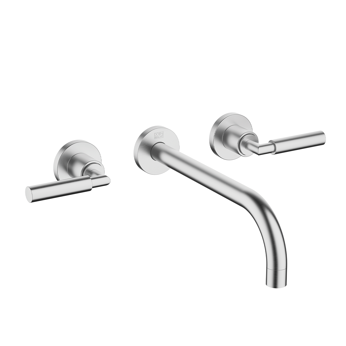 Dornbracht TARA Wall-mounted basin mixer without pop-up waste 240mm with levers - Brushed Chrome