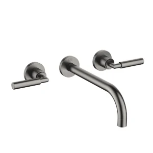 Dornbracht TARA Wall-mounted basin mixer without pop-up waste 240mm with levers - Brushed Dark Platinum