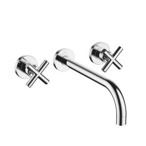 Dornbracht TARA Wall-mounted basin mixer without pop-up waste 240mm with crosshead - Chrome