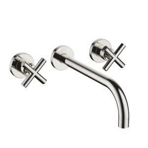 Dornbracht TARA Wall-mounted basin mixer without pop-up waste 240mm with crosshead - Platinum
