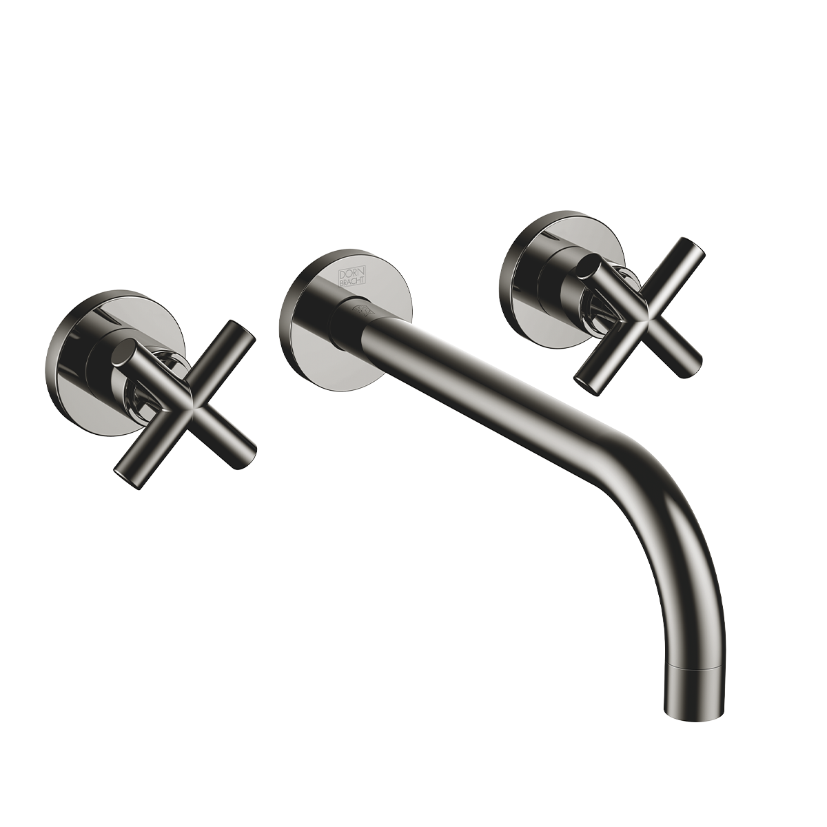Dornbracht TARA Wall-mounted basin mixer without pop-up waste 240mm with crosshead - Dark Chrome