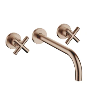 Dornbracht TARA Wall-mounted basin mixer without pop-up waste 240mm with crosshead - Brushed Bronze
