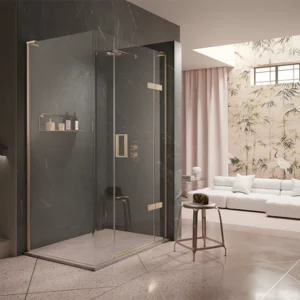 Eauzone Hinged Door with Hinge Panel and Radius 20 Panel for Corner