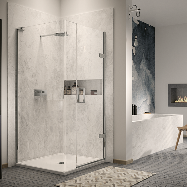 Eauzone Hinged Door with Radius 20 Panel for Corner