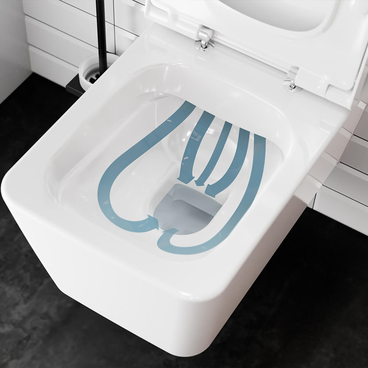hansgrohe EluPura Q Wall hung WC Set 54cm AquaFall Flush with Soft Close Seat flush