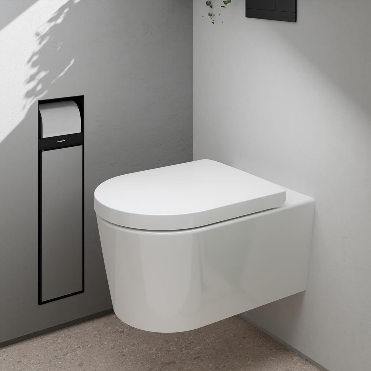 hansgrohe EluPura S Wall hung WC Set 54cm AquaHelix Flush, with SoftClose seat
