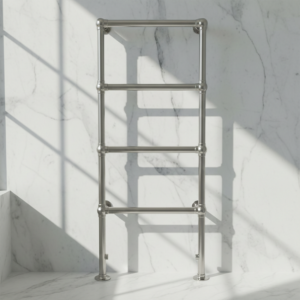 JIS Fletching Floor to Wall Stainless Steel,Flat Fronted Towel Rail